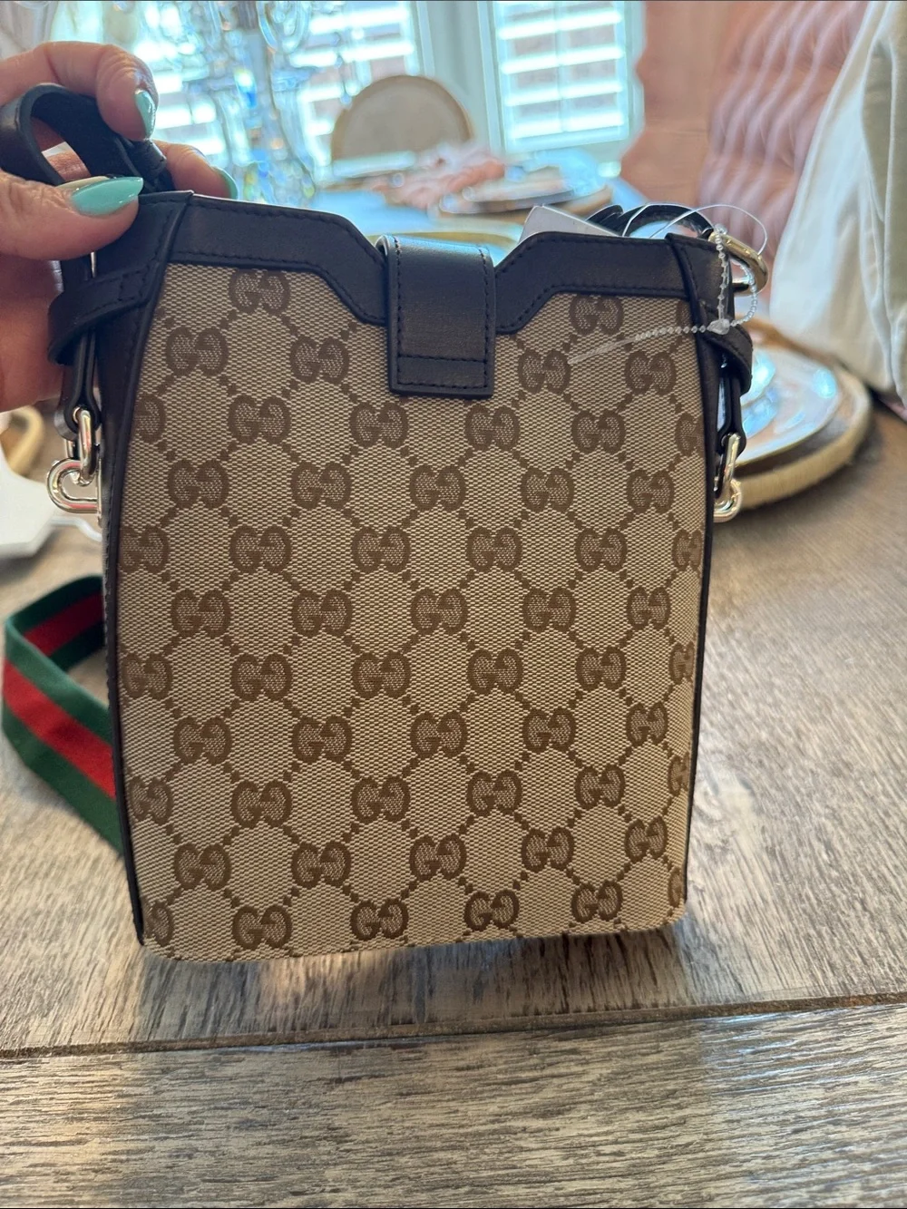 NWT GUCCI Horsebit 1955 bucket cloth handbag